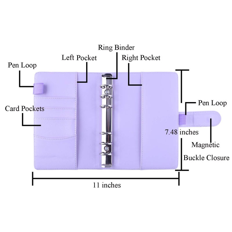 Antner Budget Binder with Zipper Envelopes for Budgeting, Money Saving Binder, Budget Planner Book with Cash Envelopes, Money Organizer Envelopes for Cash, Savings Binder with Binder Pockets, Purple - Image 4