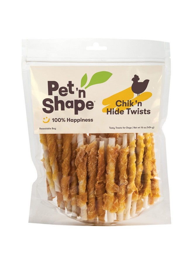 Pet 'n Shape Chik 'N Hide Twists  Chicken Wrapped Rawhide Natural Dog Treats, Small, 16 Oz - Image 1