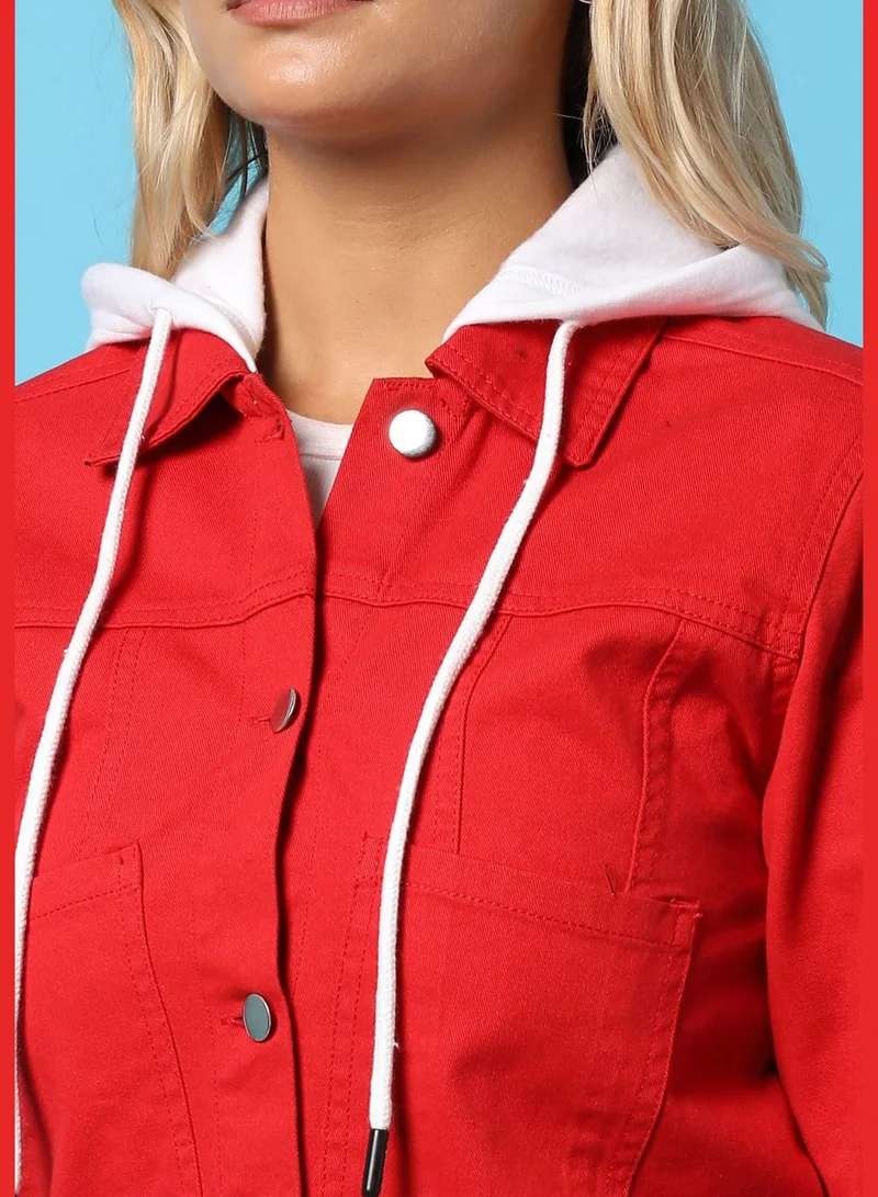 Campus Sutra Women’s Denim Cotton Jacket Regular Fit For Casual Wear