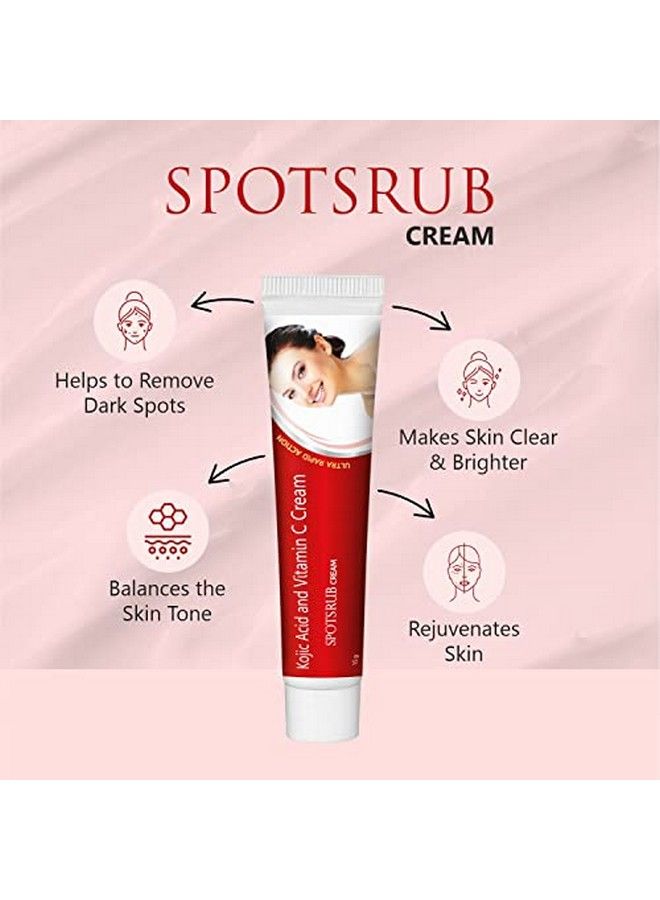 Leeford Spotsrub Face Cream Pack Of 2 (15G Each) With 2% Kojic Acid And Vitamin C || Helps To Remove Pimples And Dark Spots - Image 5