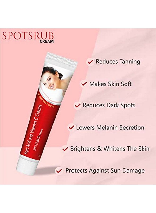 Leeford Spotsrub Face Cream Pack Of 2 (15G Each) With 2% Kojic Acid And Vitamin C || Helps To Remove Pimples And Dark Spots - Image 3