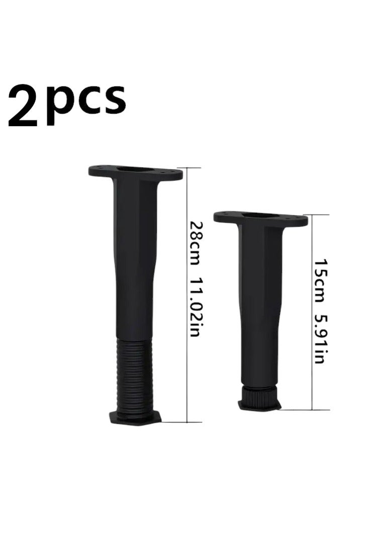Generic 2 Pieces Of Support Legs For Bed Or Sofa And Other Pieces Of Furniture Adjustable Legs With A Base You Turn To Control The Right Height For You Starting From A Height Of 15 CM Up To aA Maximum Height Of 28 CM Please Check The Height The Length Of The Appropriate Height For You Before Buying And You Can Install It With Screws Attached With It 12 Screws The Legs Are Suitable For Supporting Several Pieces Of Furniture Such As Wood And Metal Bed TV Cabinets Wardrobes Sofa Sofa Or Bedside Table Or The Dressing Table And Other Furniture Legs Of Plastic Bodybuilding Heavy Duty Do Not Scratch The Floors  - Image 1