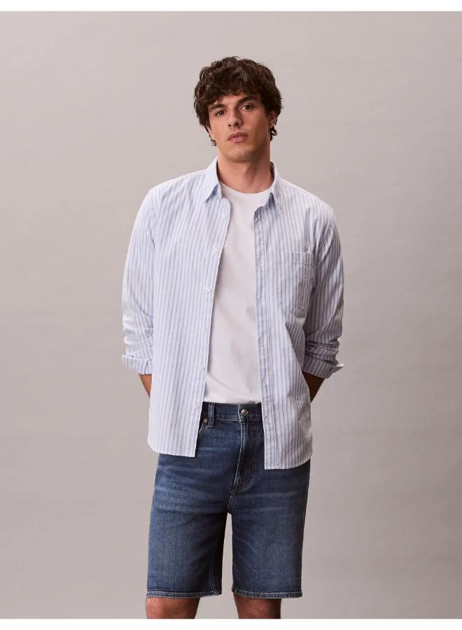 Calvin Klein Jeans  Slim Fit Whiskered Turn-Up Denim Shorts for Men | Best Price UAE
