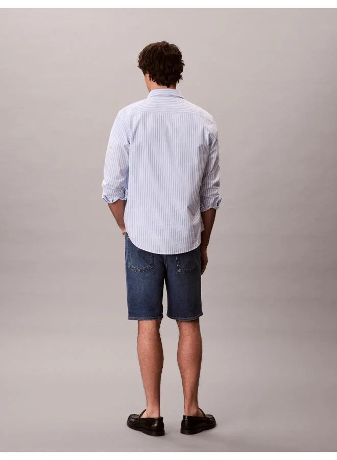 Calvin Klein Jeans  Slim Fit Whiskered Turn-Up Denim Shorts for Men | Best Price UAE