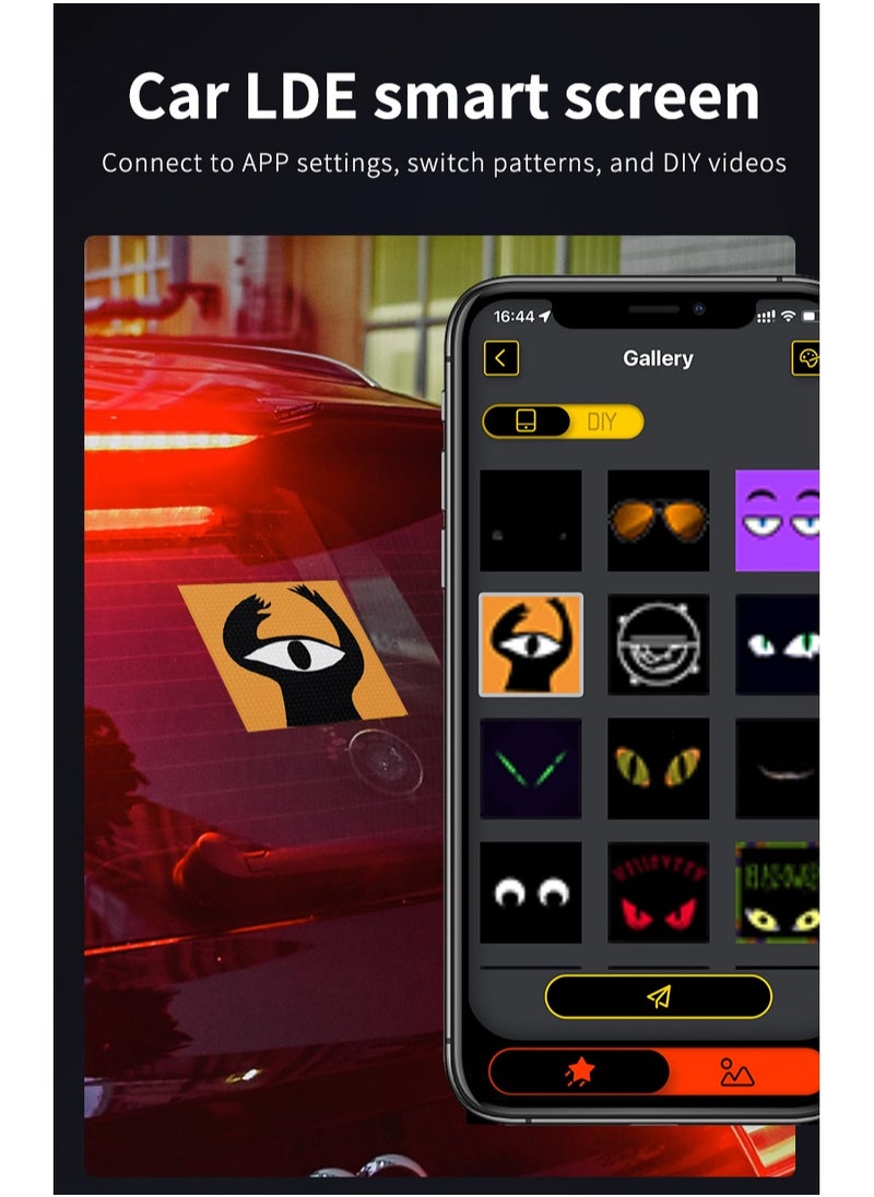 Generic - Car Rear Window LED Emoji Display App for Bluetooth Text Editing, LED Car Display Screen Rear Windshield LED Display Screen - Image 1