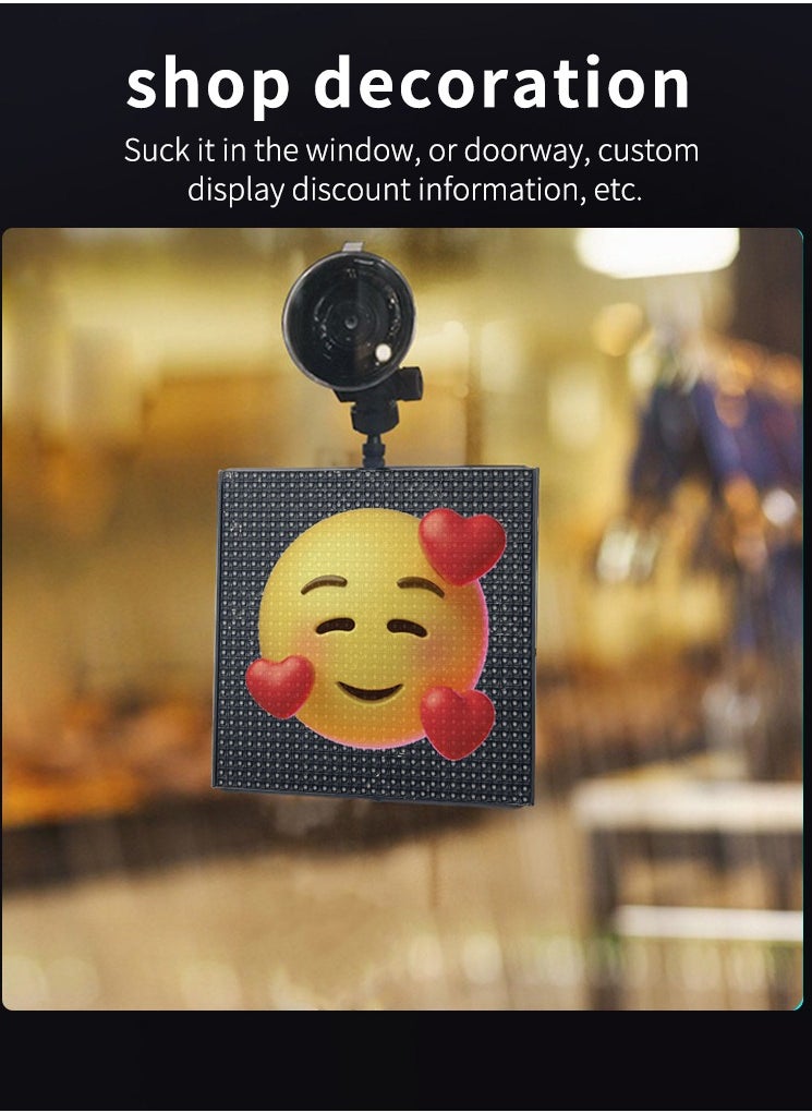 Generic - Car Rear Window LED Emoji Display App for Bluetooth Text Editing, LED Car Display Screen Rear Windshield LED Display Screen - Image 1