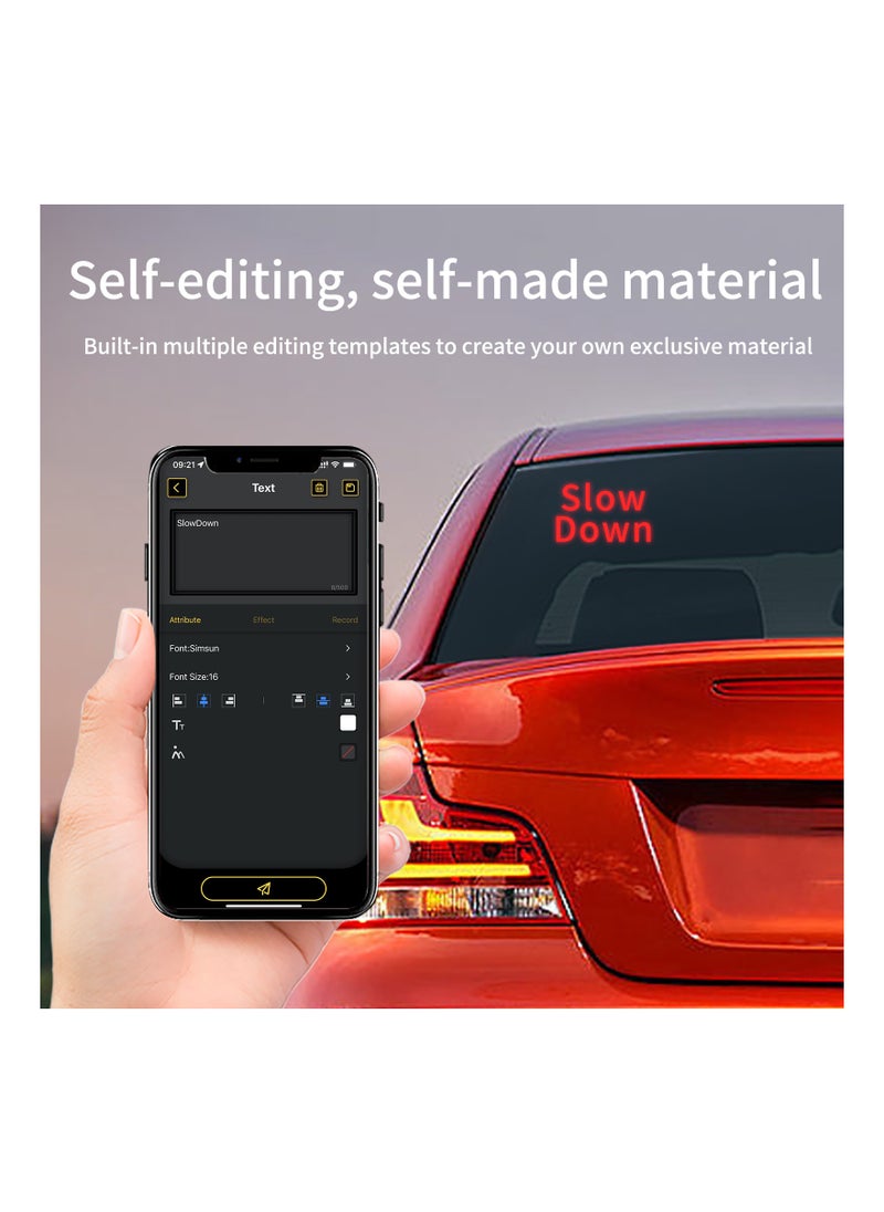 Generic - Car Rear Window LED Emoji Display App for Bluetooth Text Editing, LED Car Display Screen Rear Windshield LED Display Screen - Image 1