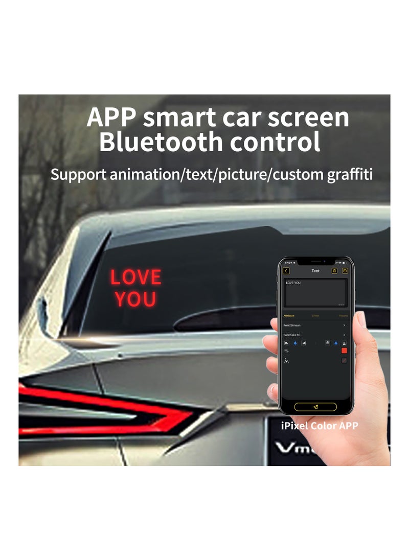 Generic - Car Rear Window LED Emoji Display App for Bluetooth Text Editing, LED Car Display Screen Rear Windshield LED Display Screen - Image 1