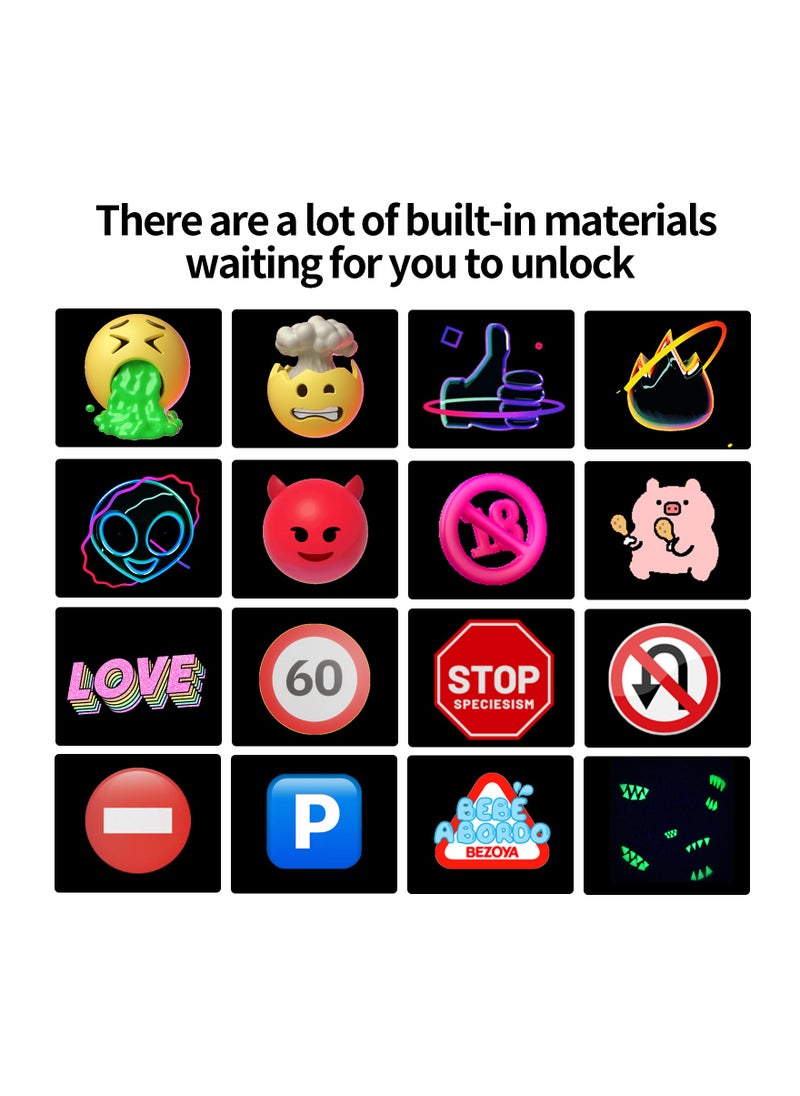 Generic - Car Rear Window LED Emoji Display App for Bluetooth Text Editing, LED Car Display Screen Rear Windshield LED Display Screen - Image 1