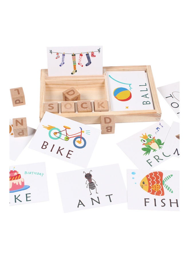 Wooden Alphabet Puzzle Cubes Set - Image 1