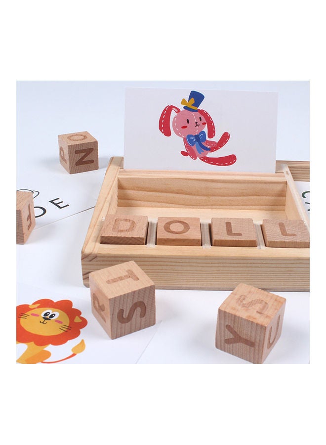 Wooden Alphabet Puzzle Cubes Set - Image 2