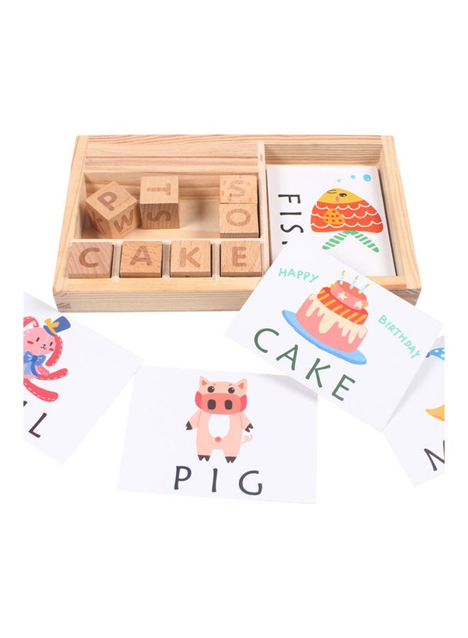 Wooden Alphabet Puzzle Cubes Set - Image 4