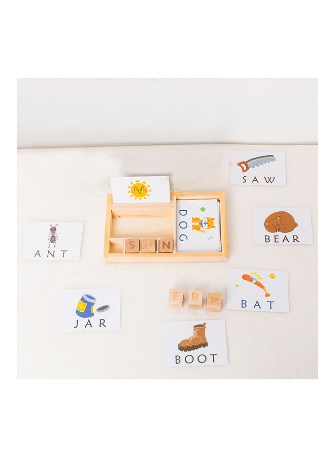 Wooden Alphabet Puzzle Cubes Set - Image 3