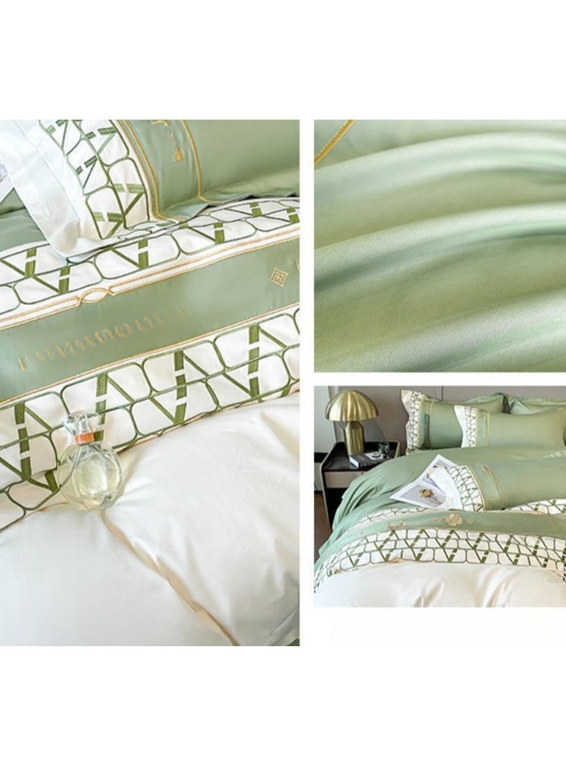Generic Fitted Sheet Style — French High-End 180 Thread Pure Cotton Embroidered Bedding Four Piece Set  - Image 3
