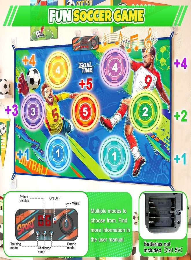 OMKSIH Electronic Soccer Game Toy Set for Kids, Soccer Trainer, Soccer Ball Game Outdoor Indoor Soccer Training Game with Scoring, 2 Soccer & 3 Modes, Soccer Robot Toys Gifts for 3-12 Years Old Boys Girls - Image 3