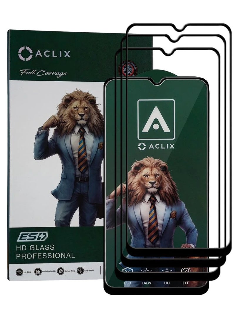 ACLIX 3 Pieces Antistatic ESD Dustproof Premium Quality High Definition Tempered Glass Screen Protector Designed For Oppo A15 - Image 1