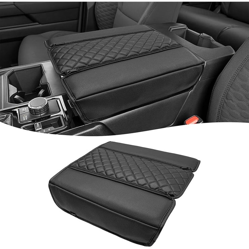 KBH Center Console Armrest Cover for Toyota Tundra 2022 2023 2024 2025 2026 & Sequoia 2023-2026, Vinyl Leather Trim, Durable Middle Console Protector, Zipper Closure, Anti-Scratch - Image 1