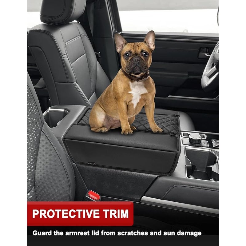 KBH Center Console Armrest Cover for Toyota Tundra 2022 2023 2024 2025 2026 & Sequoia 2023-2026, Vinyl Leather Trim, Durable Middle Console Protector, Zipper Closure, Anti-Scratch - Image 3