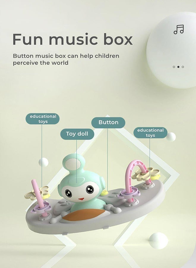 TDOO 3 In 1 Foldable Baby Walkers With Adjustable Height, Activity Center Toys Tray With Music - Image 3