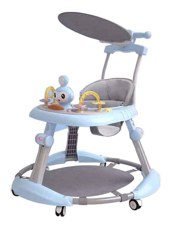 TDOO 3 In 1 Foldable Baby Walkers With Adjustable Height, Activity Center Toys Tray With Music - Image 1