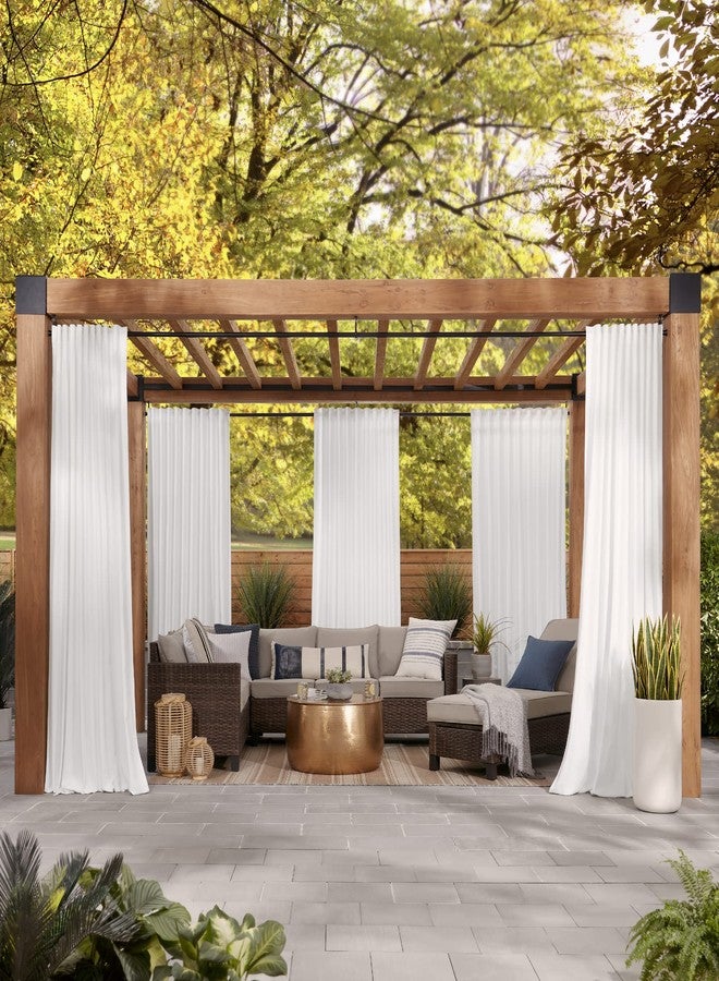 مود مجموعة قضبان ستائر خارجية من مود، قطر 1 1/8 بوصة، مع أغطية طرفية وقضيب ستائر فولاذي قابل للتعديل يُثبت على الحائط، يناسب النوافذ من 72 بوصة إلى 144 بوصة، بني داكن - Image 2