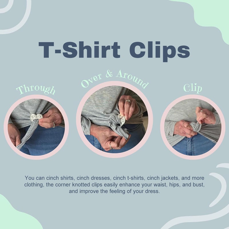 T-Shirt Clips Cinch Clip Clothes Corner Knotted Button, Shirt Clip For Women's Clothing Garment Accessories - Image 5