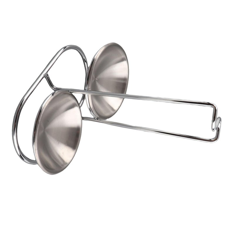 Stainless Steel Vertical Soup Ladle Holder With 2 Plates Silver Space Saving Utensil Organizer - Image 3