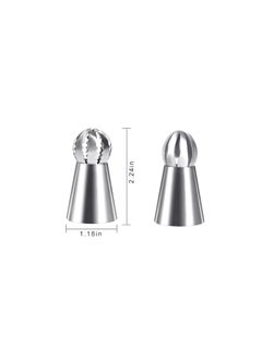 EXCEL ENTERPRISES EXCEL ENTERPRISES 2 Pc Russian Piping Tips Sets Russian Ball Tips iping Nozzles 3Pcs Round Russian Nozzle Set 2 Pc Set  - Image 2