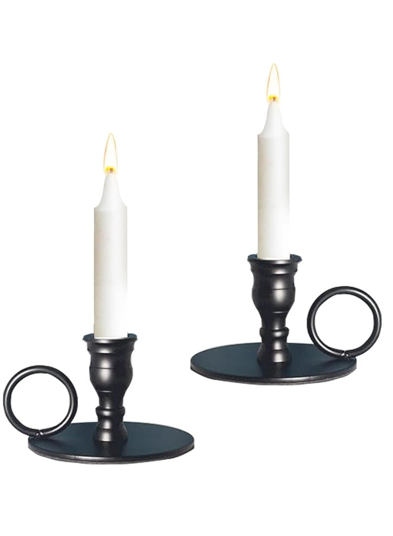 Loquat Candle Holders Set of 2  Taper Candlestick Holders Metal Candle Holder for Home Decor, Party, Gift - Image 1