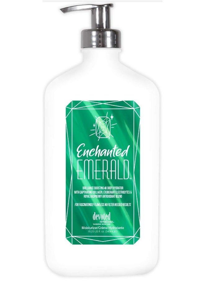 ديفوتيد كريشونز مرطب Enchanted Emerald من Devoted Creations - مرطب للجسم Brilliance Boosting 4K مع الكولاجين الجذاب والإلكتروليتات الوفيرة ومزيج مضادات الأكسدة Royal Raspberry 18.25 أونصة. 