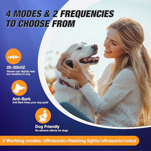 AOZOOM Dog Bark Deterrent Devices, Anti Barking Device for Dogs with 3X Sonic Emitters, Ultrasonic Anti-Barking Devices with 23FT Long Range, Efficient for Stopping Dogs from Barking Indoor & Outdoor - Image 4