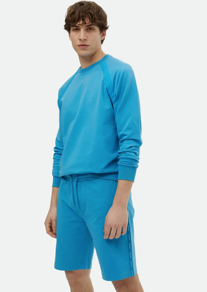 RAMSEY Turquoise Crew Neck Plain Sweatshirt