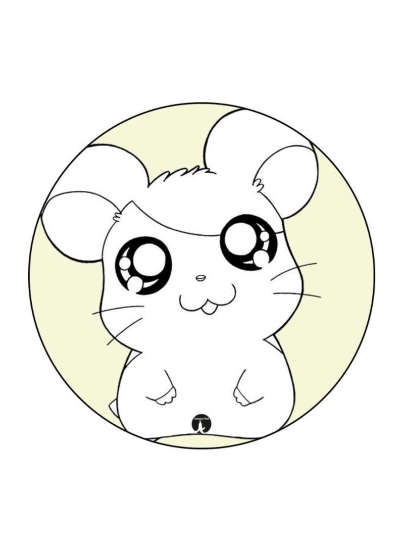 Anime Hamtaro Printed Mousepad White/Beige/Black