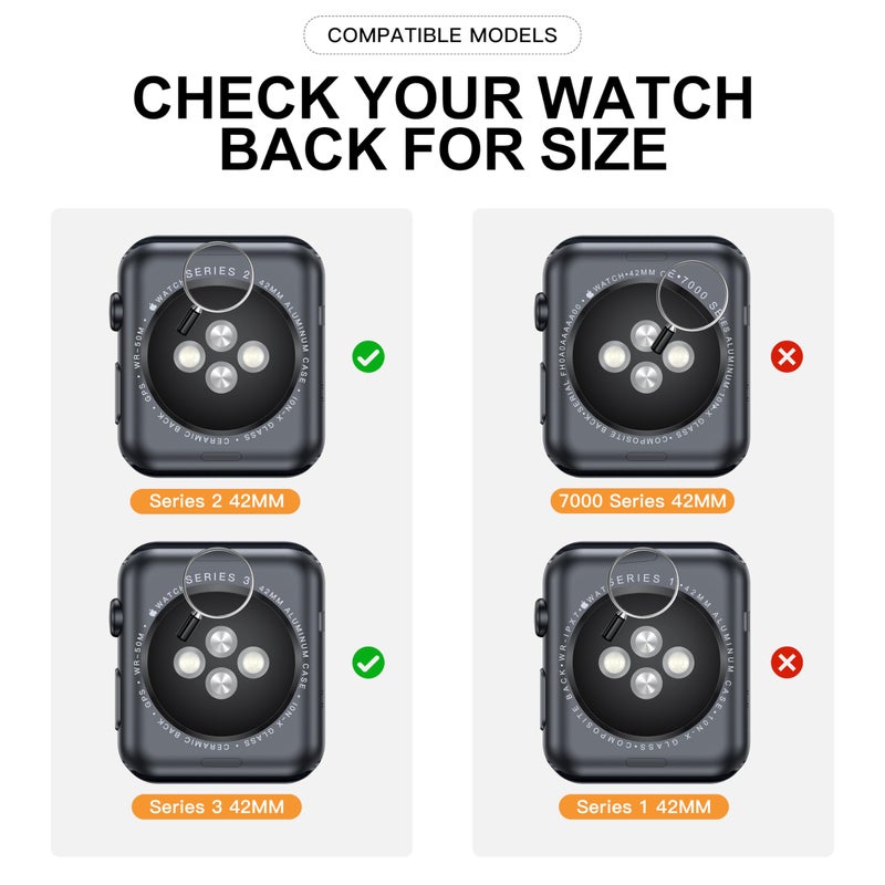 Misxi 2 Pack Hard PC Case with Tempered Glass Screen Protector Compatible with Apple Watch Series 3 and 2, 42mm, Ultra-Thin Scratch Resistant Overall Protective Cover for iWatch S3/S2, Black - Image 2