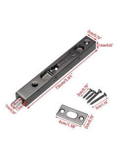 KASTWAVE 6 Inch Door Bolts, Stainless Steel Concealed Security French Door Locks with Hardwares, Metal Flush Latch Bolts for Composite Wood Double Dummy Door, 2 Pcs  - Image 4