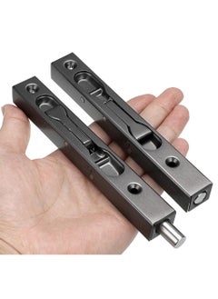 KASTWAVE 6 Inch Door Bolts, Stainless Steel Concealed Security French Door Locks with Hardwares, Metal Flush Latch Bolts for Composite Wood Double Dummy Door, 2 Pcs  - Image 3
