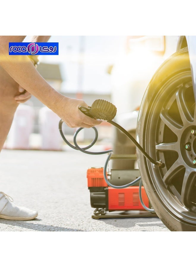 ROCA Portable Dual-Cylinder Air Compressor 300LPM 150PSI w/ 1.5HP Motor & 90A Digital AutoStop, 12V Heavy Duty Tire Inflator Pump for Off-Road/Desert, Aluminum Heat Dissipation (WM102-15C) - Image 3