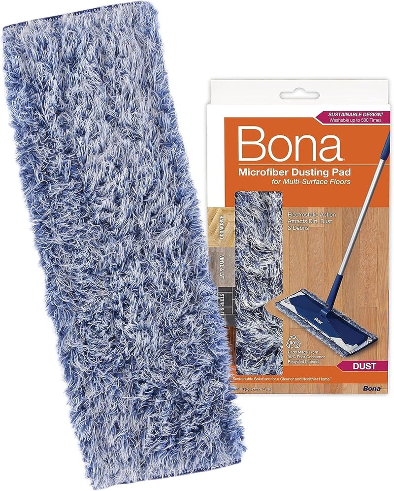 Bona Microfiber Dusting Pad for Multi-Surface Floors - Fits All Bona Mops, Attracts Dust, Pet Hair, and Dirt - Image 1