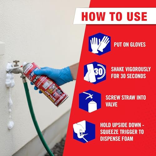 ABRO PUF-450 DIY PU Foam Sealant Spray White Fast Drying Large Holes Crack Wall Gap Filing Multipurpose Expandable Waterproof No Shrinkage Doors PVC Pipe & AC Ducts Filler for Repair DIY (500ml) - Image 2