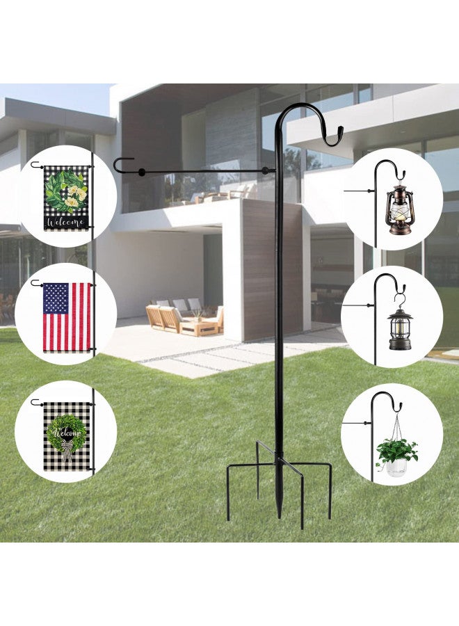 Damukoo حامل علم الحديقة وعمود الراعي، ارتفاع 48 بوصة مع عمود علم حديقة معدني بسماكة 1/2 بوصة - حامل علم خارجي للحديقة للعلم الصغير 12x18، أضواء شمسية - حامل علم صغير (1) - Image 1