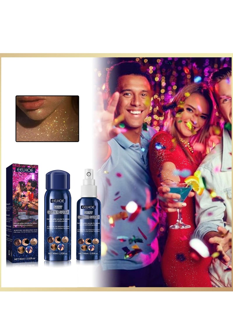 Excefore Glitter Body Spray, Makeup Glitter Powder, Highlight Glitter Powder, Suitable for Body, Face, Hair, Nails, Clothing - Image 3