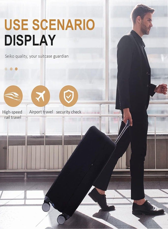 Luggage Cover, Elastic Suitcase Cover Dustproof Luggage Cover Anti-Scratch Baggage Cover Travel Accessories, Black（22-24 Inch） - Image 5