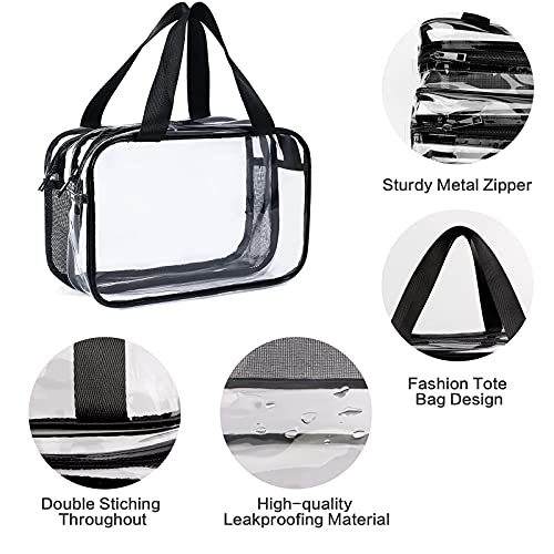 Auseibeely Clear Toiletry Bag for Women Men, Portable Large Travel Makeup Bag, Waterproof & Draining Transparent Cosmetic Bag, Carry On Airport Airline Compliant Bag - Image 5