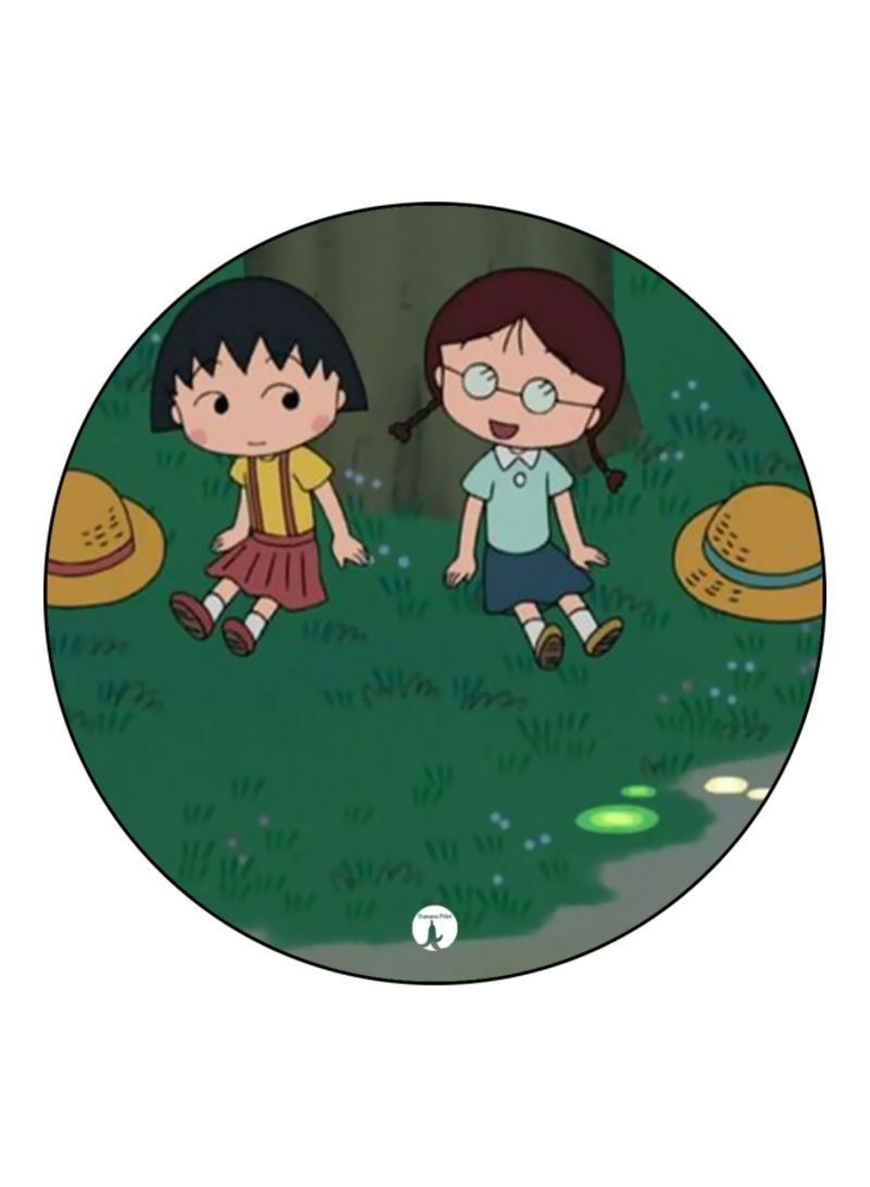 RKN Anime Chibi Maruko Chan Themed Printed Mouse Pad  Green/k/Yellow