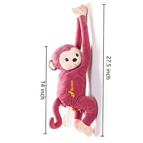 OTIPORTER Monkey Tissue Holder for Car Unique Multi-Purpose Tissue Paper Storage Monkey Shape Cartoon Tissue Holder Cartoon Animal Paper Napkin Hanging Container for Office (Pack of 1) - Image 4