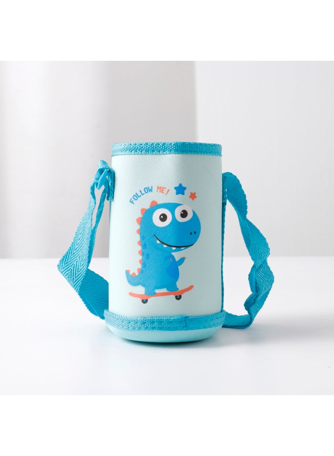 Children's Thermos Cup Cover Universal Thickened Cup Cover Crossbody Portable Rope Anti-fall Protective Cover Insulation Kettle Bag-Color:Thickened And Wear-resistant-green Dinosaur-Capacity:Default Items - Image 1