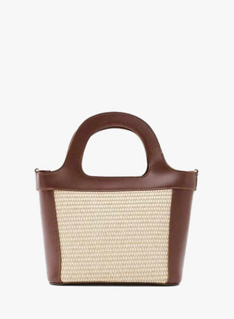 Costa Woven Hand and Crossbody Bag Taba.