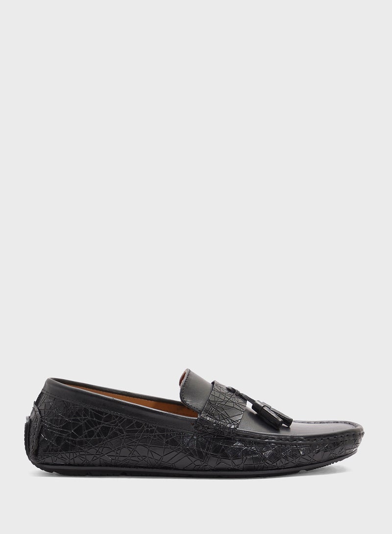 Robert Wood Genuine Leather Tassel Detail Loafers  - Image 1