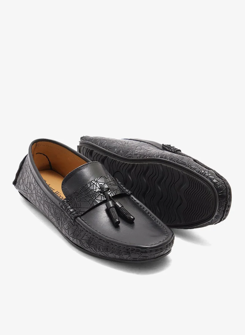 Robert Wood  Croc Textured Tassel Driving Loafers for Men | Best Price UAE