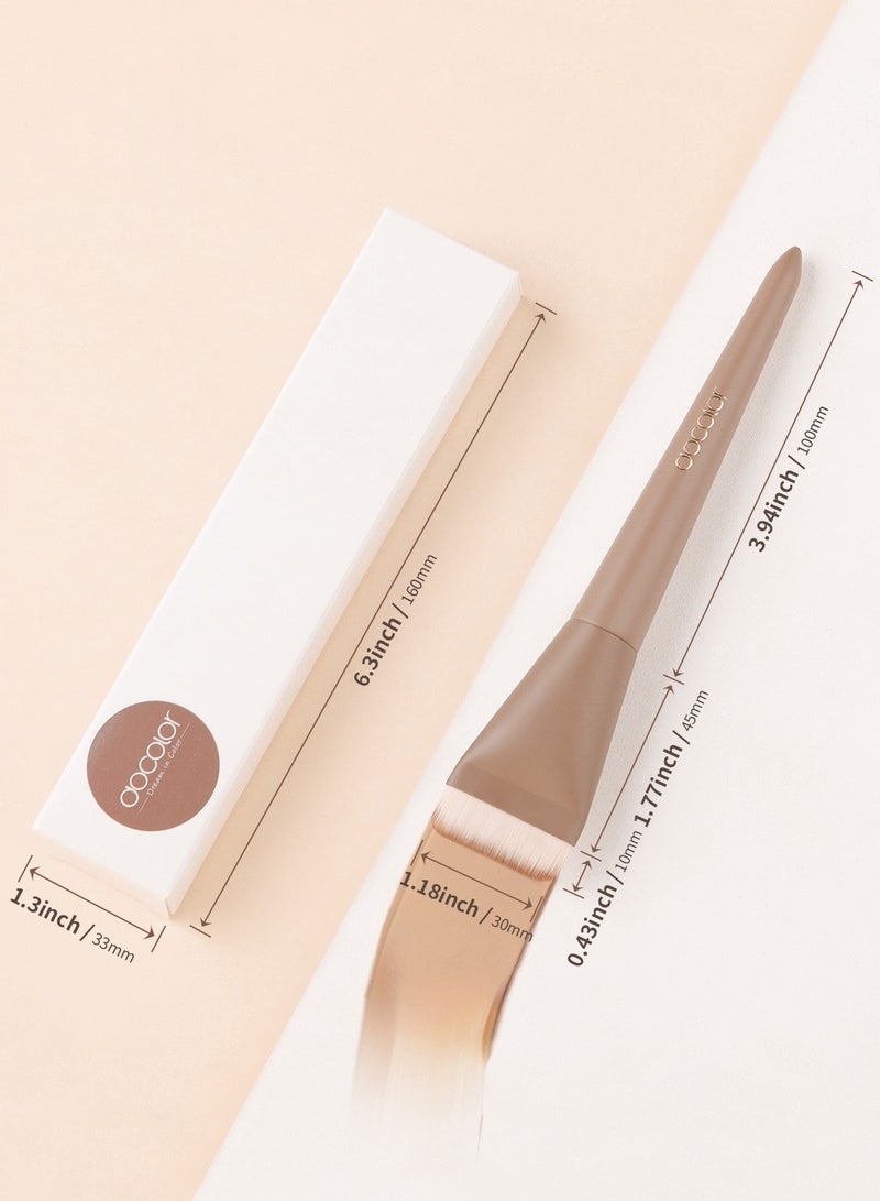 docolor Flat Foundation Brush for Liquid Makeup, Ultra Thin Liquid Foundation Brush Makeup Face Brush for Blending, Cream, Makeup Tool Face Foundation Flat Brush, Khaki  - Image 4